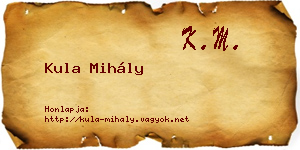 Kula Mihály névjegykártya